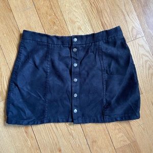 Black button up mini skirt